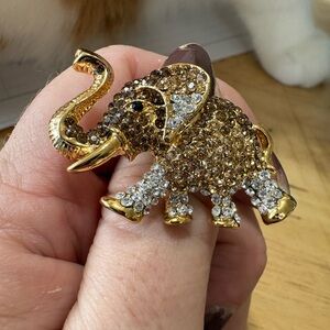 R19 Gold and Silver Elephant Costume Ring